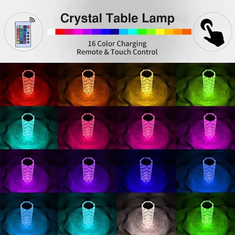 Rose Crystal Diamond RGB Table Lamp