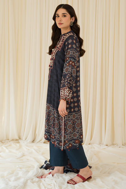 2 Piece - Embroidered Linen Suit