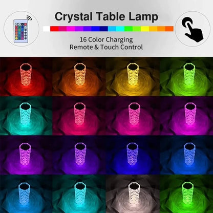 Rose Crystal Diamond RGB Table Lamp