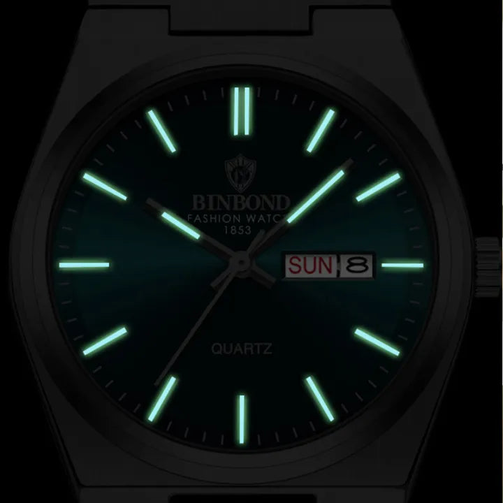 BINBOND Men's Quartz Watch – Waterproof & Luminous