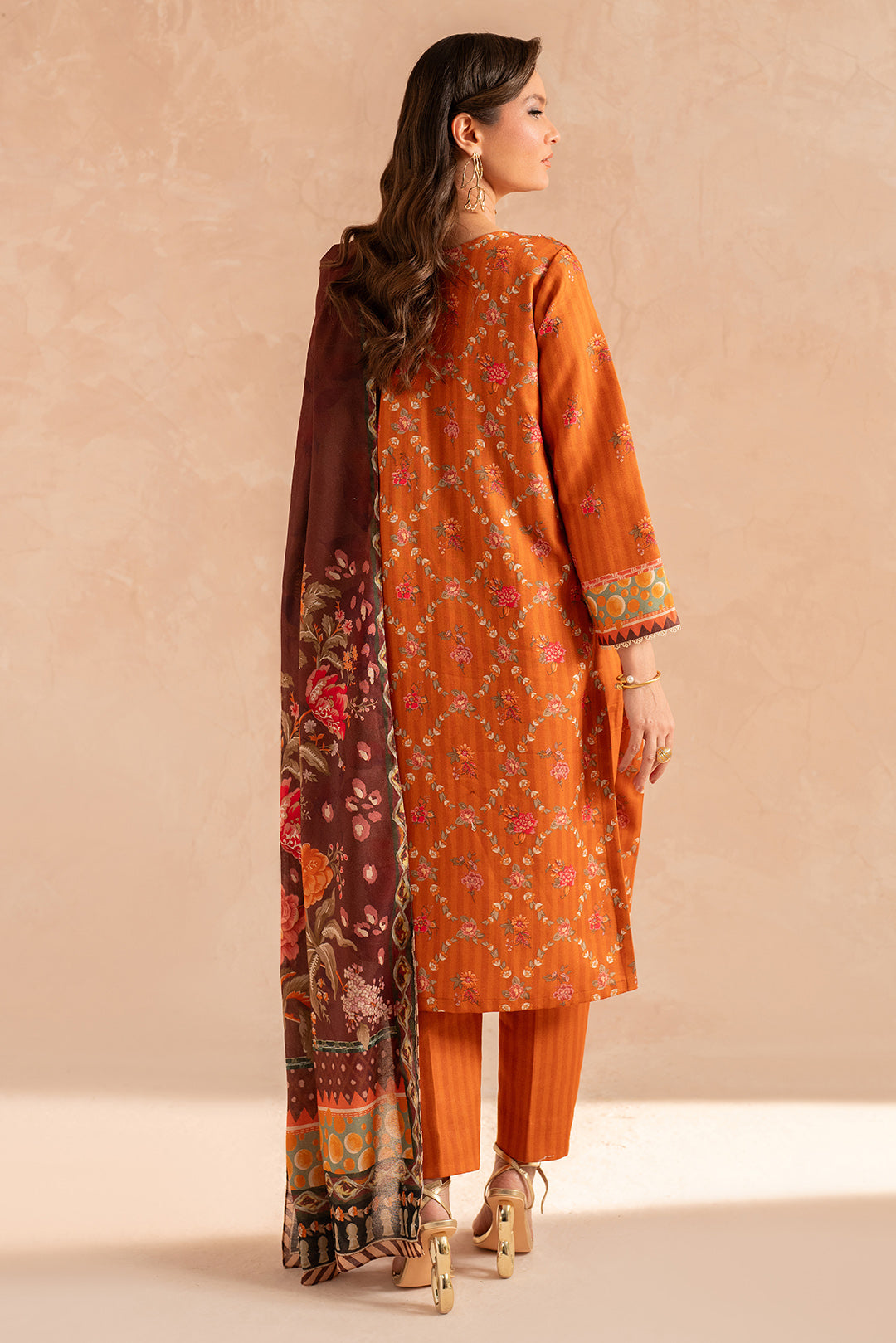 3 Piece - Embroidered Digital Printed Khaddar Suit