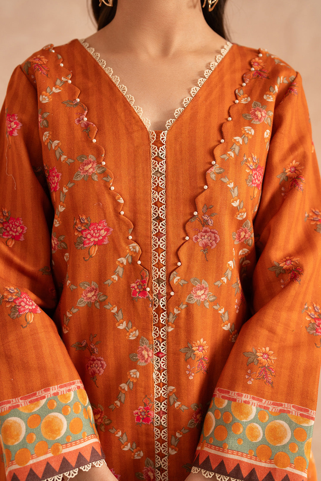 3 Piece - Embroidered Digital Printed Khaddar Suit