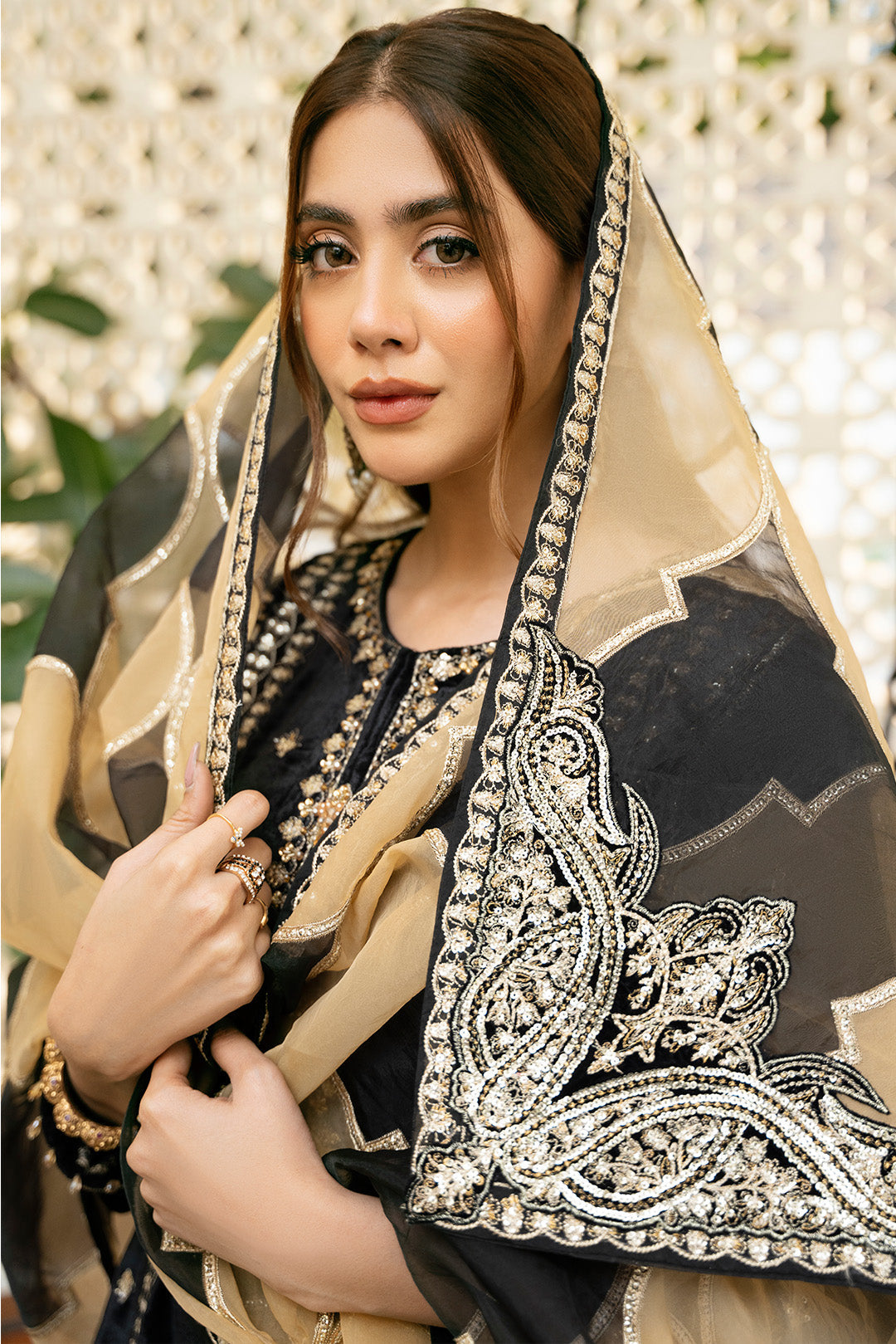 3 Piece - Embroidered Premium Velvet Suit