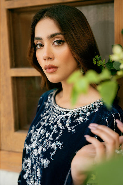 3 Piece - Embroidered Premium Velvet Suit