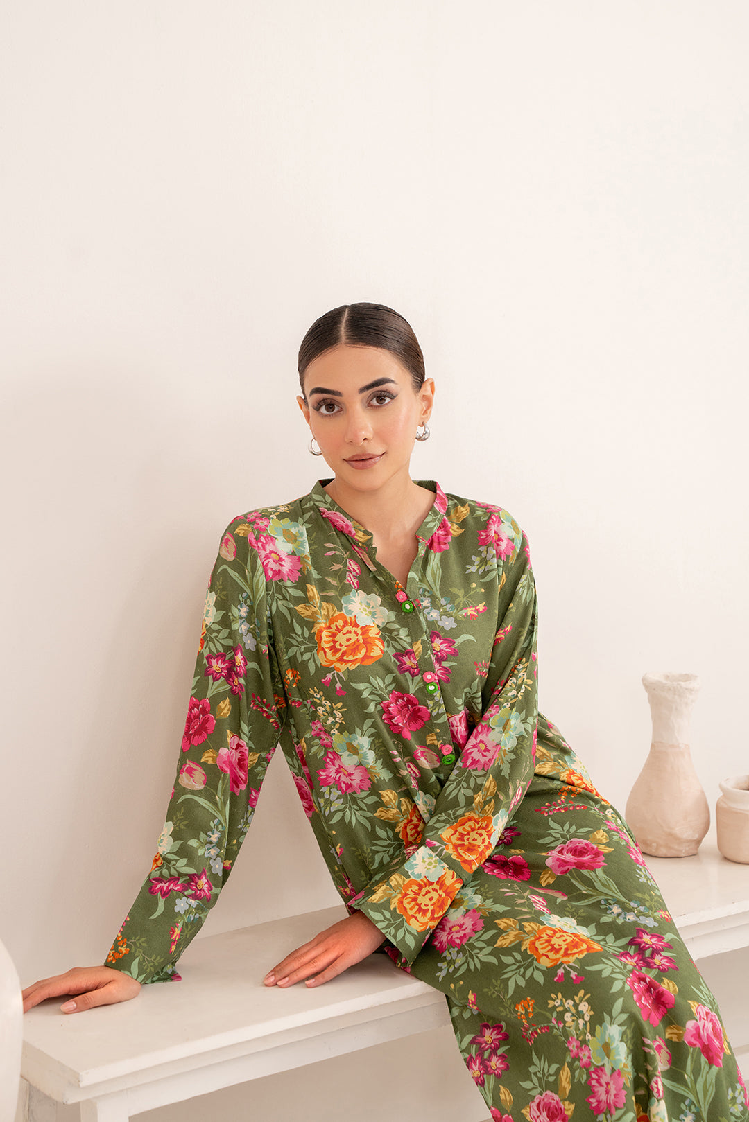 2 Piece - Digital Printed Linen Suit