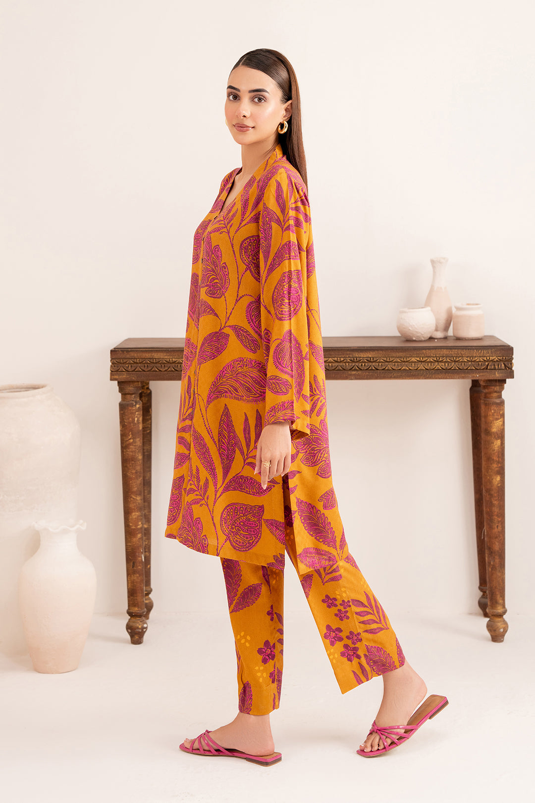 2 Piece - Digital Printed Linen Suit