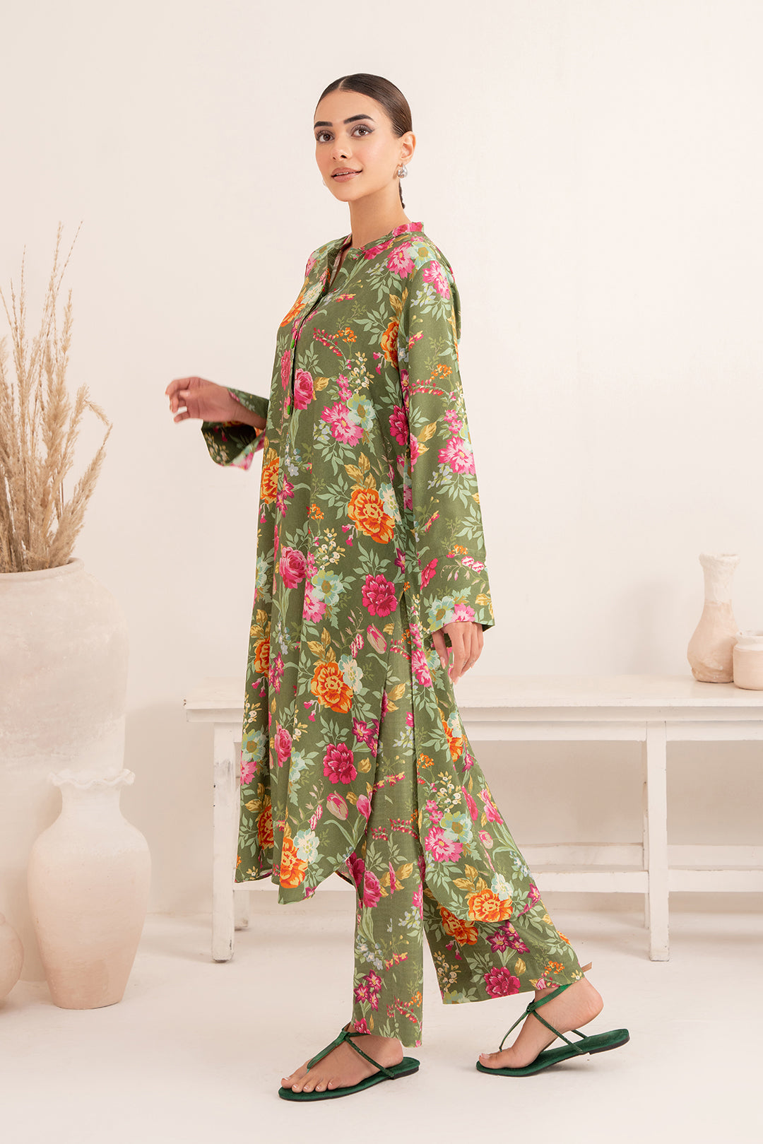 2 Piece - Digital Printed Linen Suit
